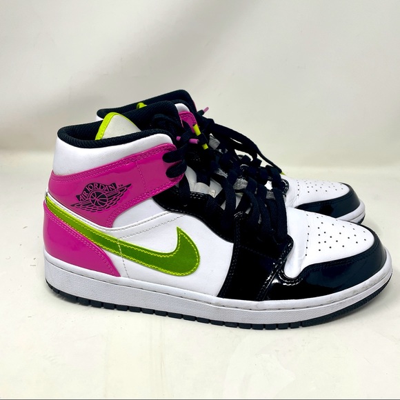 Jordan Other - Nike Air Jordan 1 Mid White Black Cyber Pink Men's Size 9.5